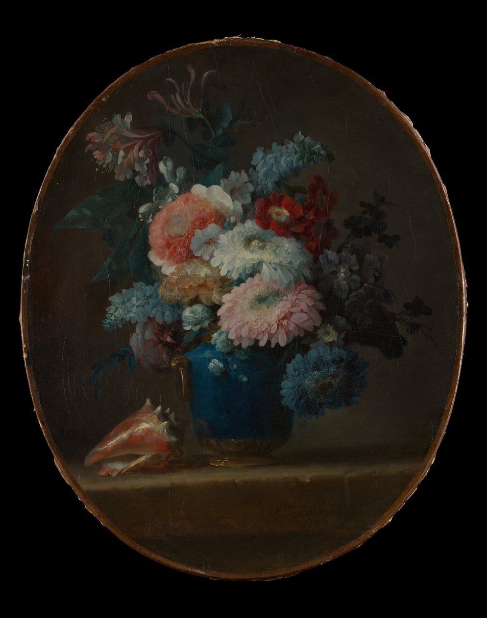 Çiçek Vazosu ve Kabuklu Deniz Kabuğu, 1780. by Anne Vallayer Coster
