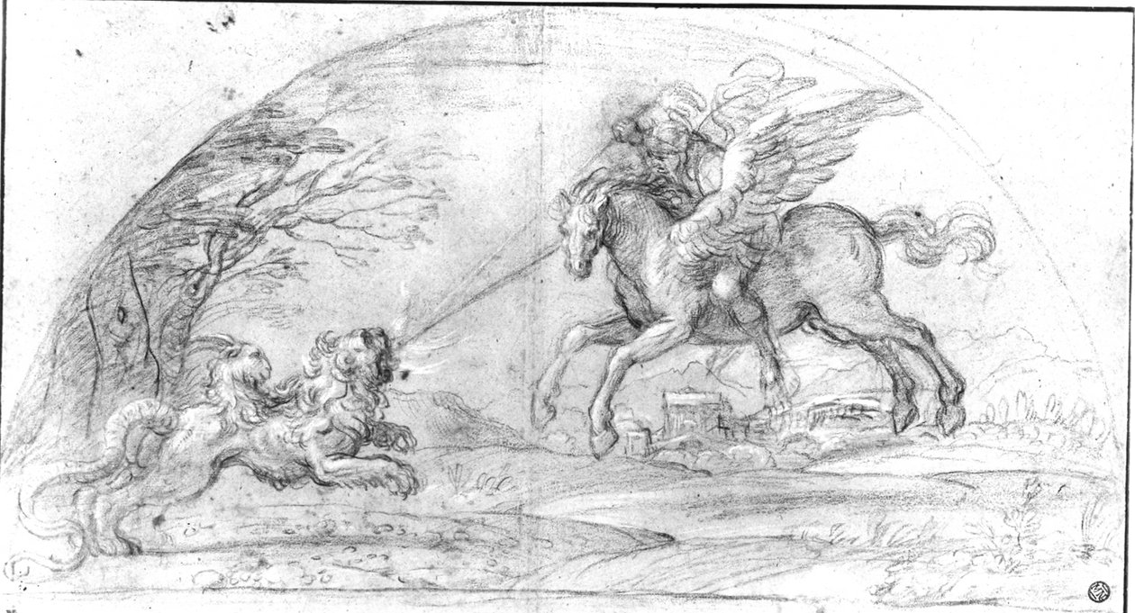 Bellerophon Kimera ile savaşır by Annibale Carracci