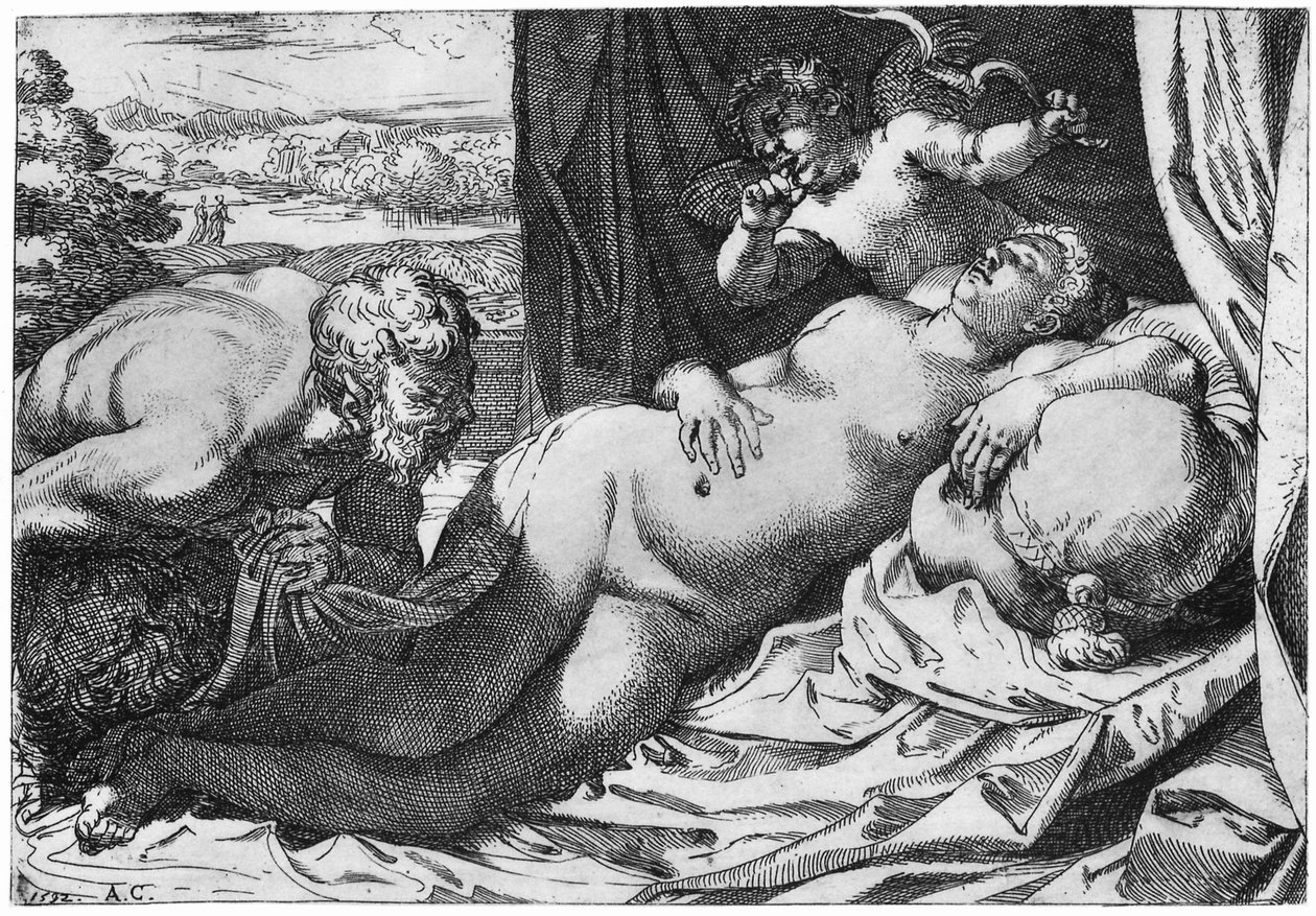 Jüpiter ve Antiope by Annibale Carracci
