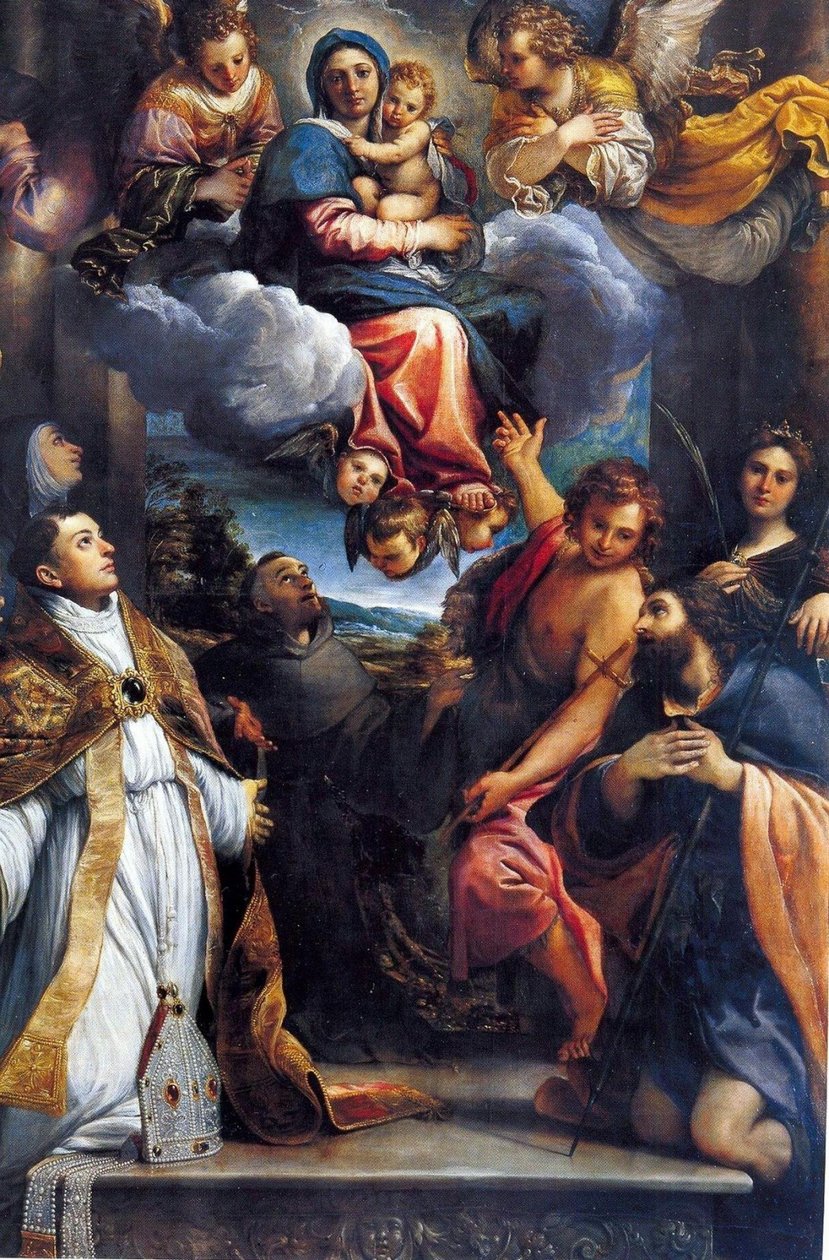 Azizler ile Zafer Madonna by Annibale Carracci
