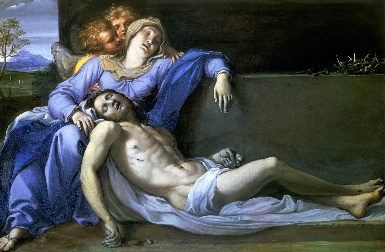 Pieta, c.1603 (bakır üzerine yağ) by Annibale Carracci