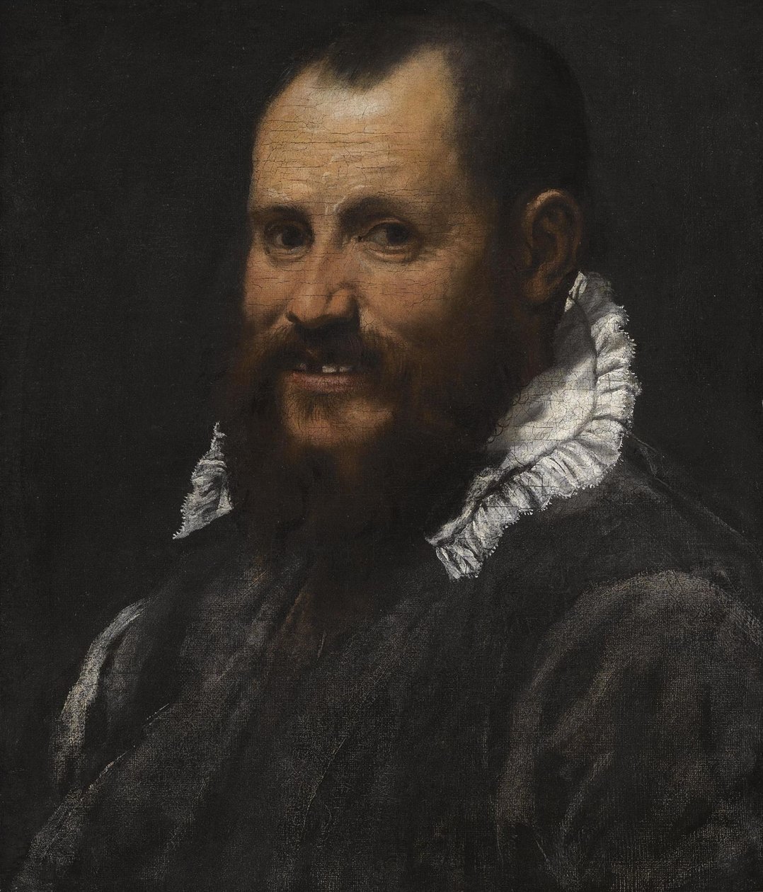 Beyaz yakalı bir adamın portresi, büstü uzunluğu by Annibale Carracci