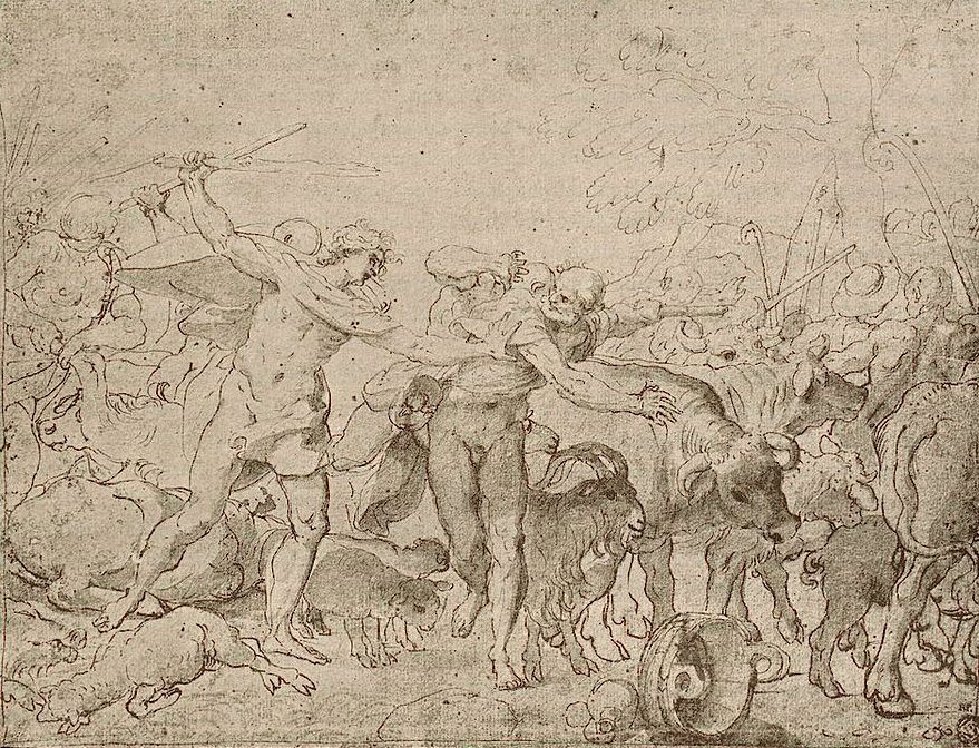 Palazzo Magnani Freskleri için Eskiz by Annibale Carracci