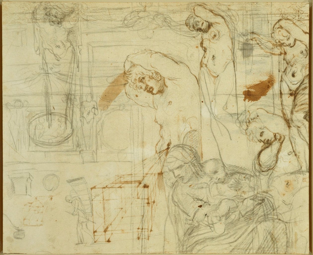 Farnese Galerisi için dekorasyon çalışmaları by Annibale Carracci