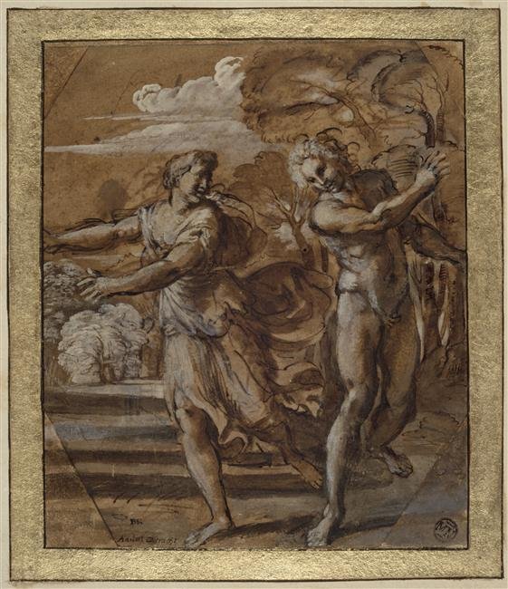 Lupercalia Palazzo Magnani Freskleri, Bologna için Çalışma by Annibale Carracci