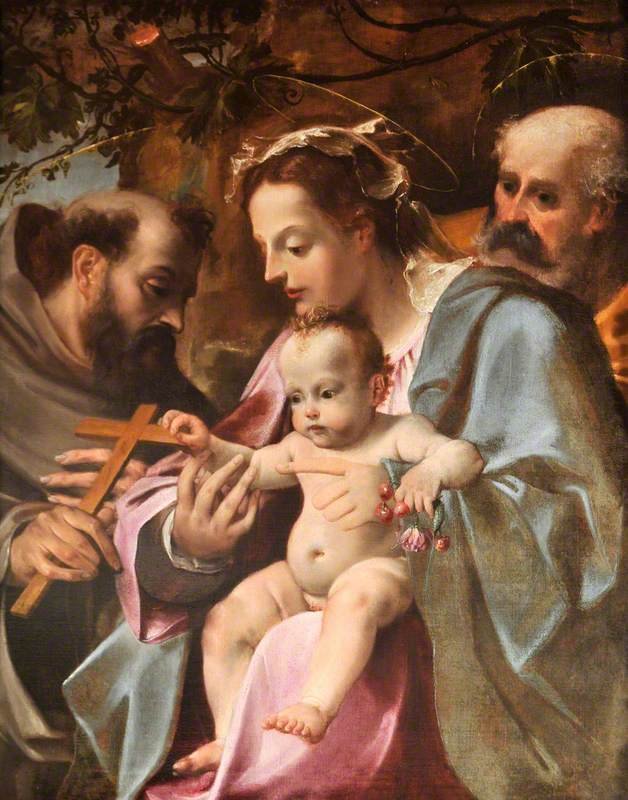 Aziz Francis ile Kutsal Aile by Annibale Carracci