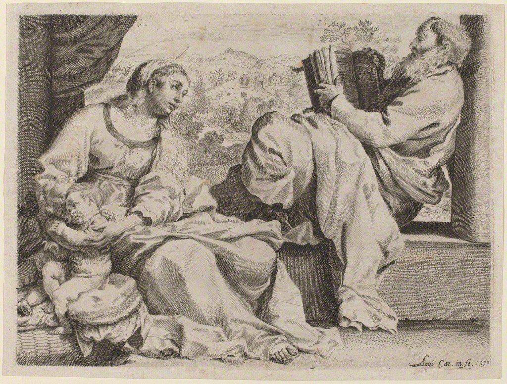 Genç Vaftizci Yahya ile Kutsal Aile by Annibale Carracci