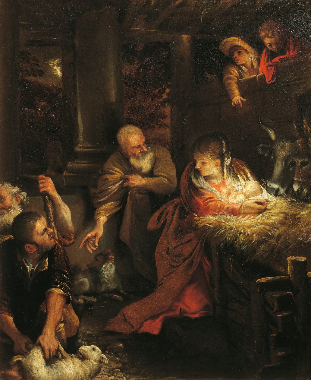 Çobanların Hayranlığı (tuval üzerine yağlıboya) by Annibale (attr. to) Carracci