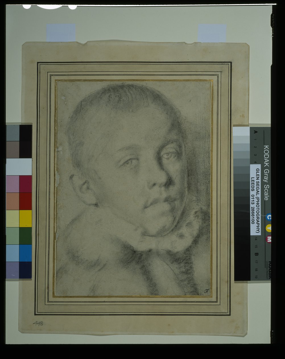 Genç bir çocuğun portre başı (kağıt üzerinde siyah tebeşir ve karakalem) by Annibale (follower of) Carracci
