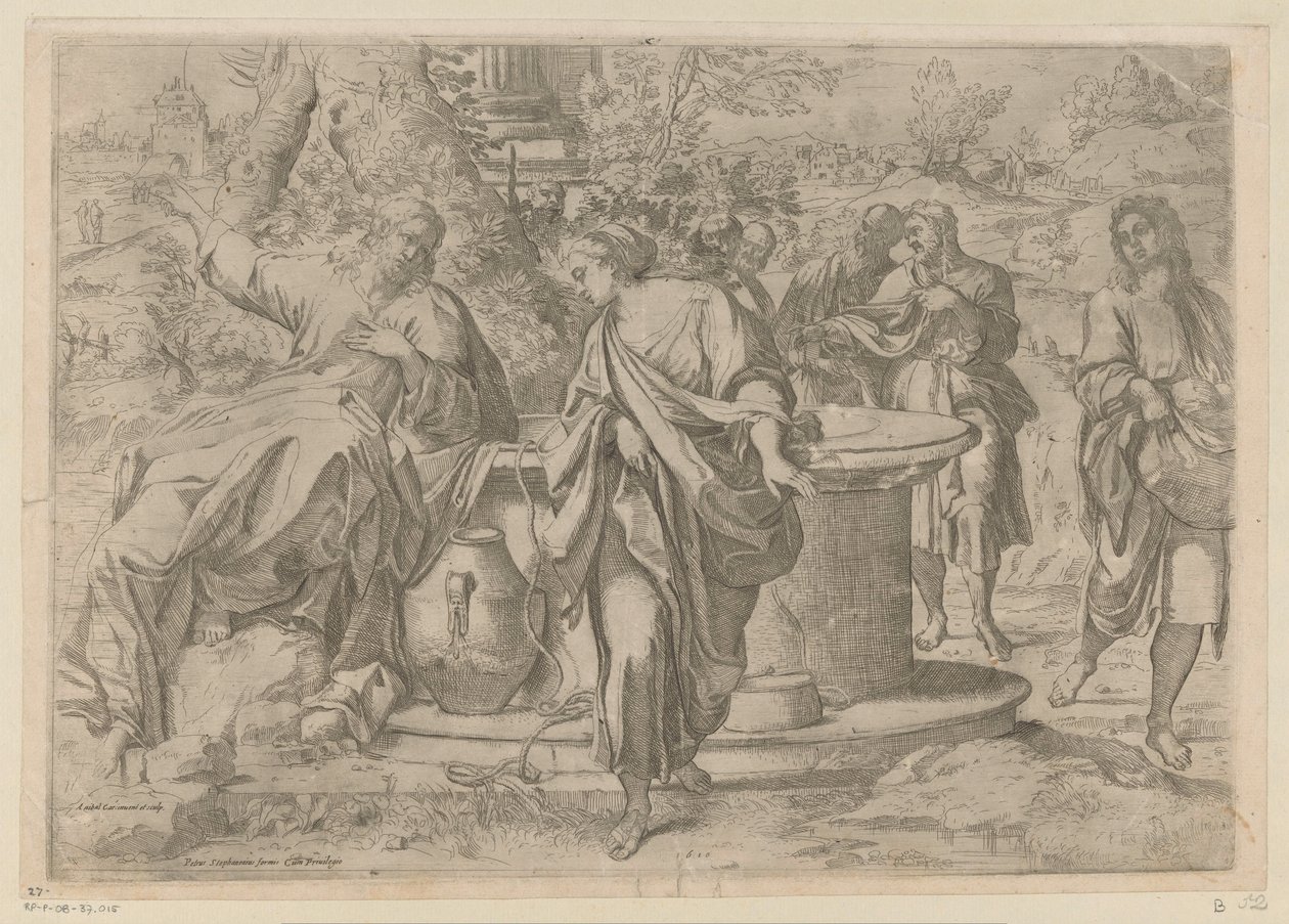 İsa ve Samiriyeli Kadın by Annibale Carracci