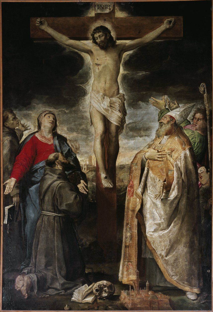 Çarmıha gerilme ve azizler (tuval üzerine yağlı boya by Annibale Carracci