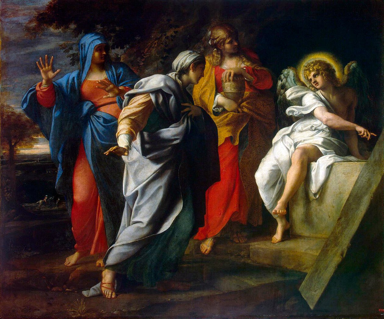 İsa'nın Mezarındaki Kutsal Kadınlar, 16. yüzyılın ikinci yarısı. by Annibale Carracci