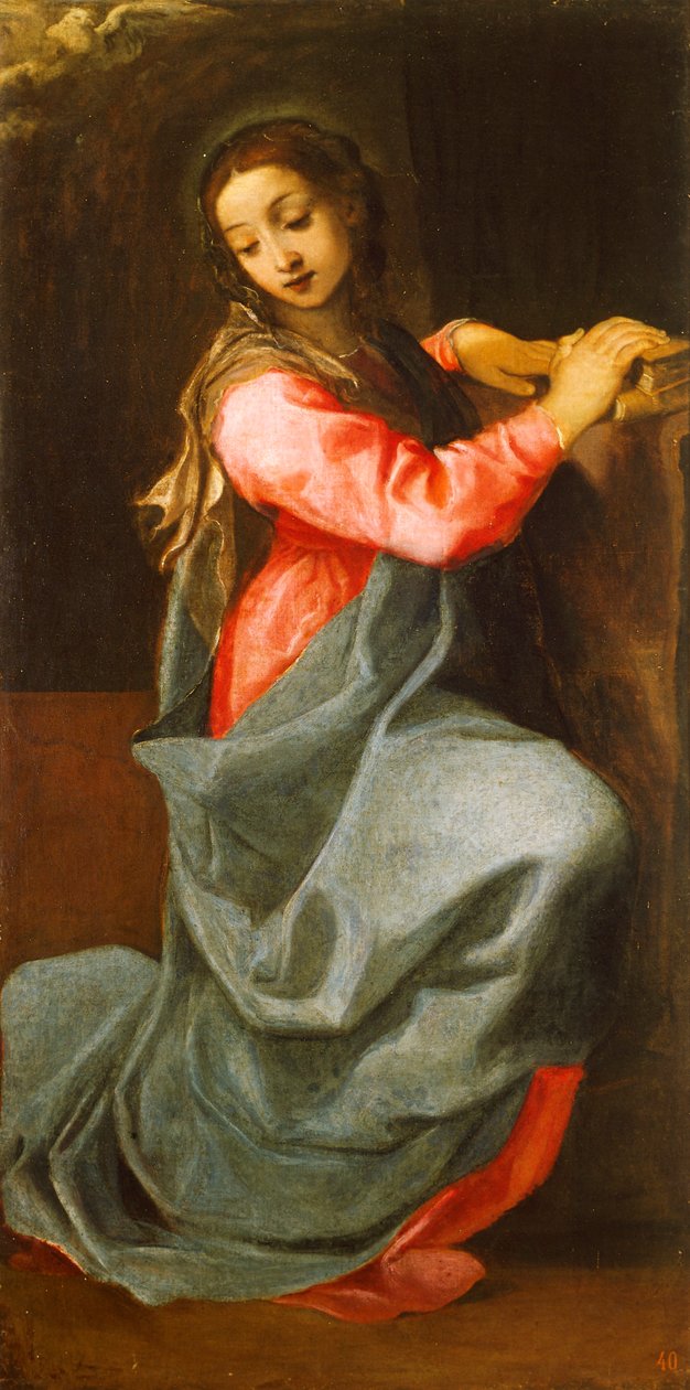 Müjdenin Hanımı, Annibale Carracci (1560-1609), tuval üzerine yağlı boya by Annibale Carracci