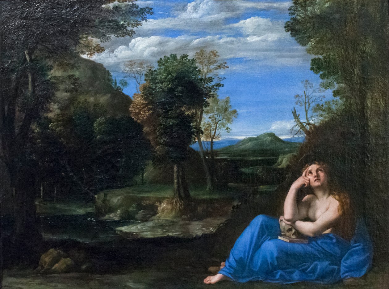 Tövbekar Magdalen ile manzara by Annibale Carracci