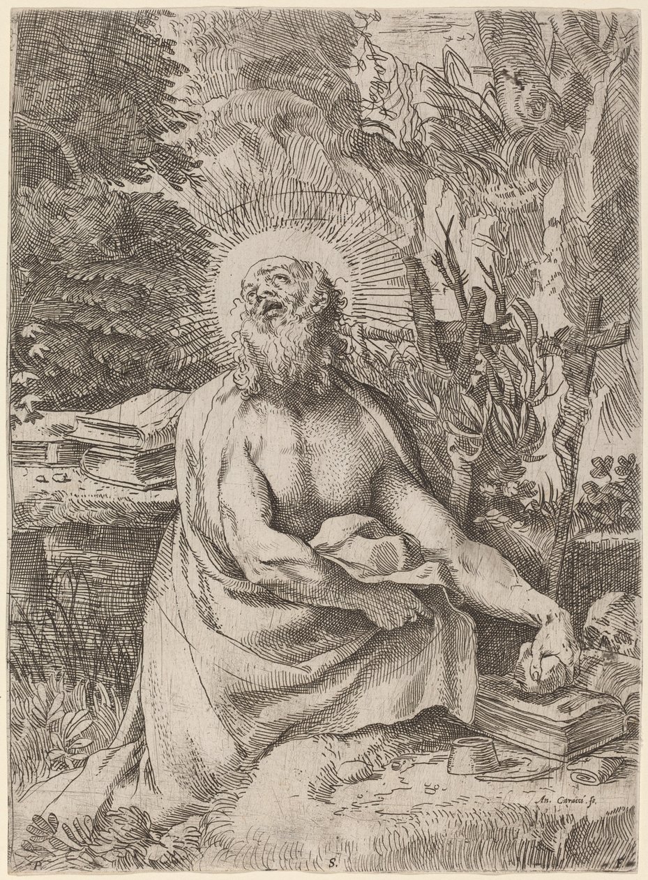 Vahşi Doğada Aziz Jerome by Annibale Carracci