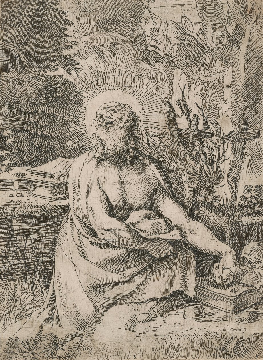 Vahşi Doğada Aziz Jerome by Annibale Carracci