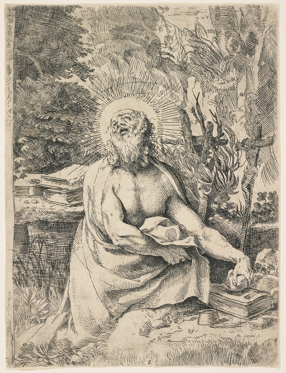 Vahşi Doğada Aziz Jerome, c. 1591 by Annibale Carracci