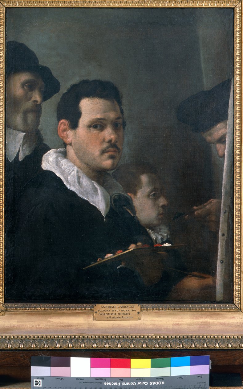 Diğer figürlü otoportre, c.1593 (tuval üzerine yağlı boya) by Annibale Carracci