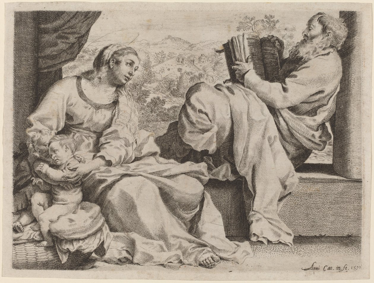 Vaftizci Yahya ile Kutsal Aile by Annibale Carracci