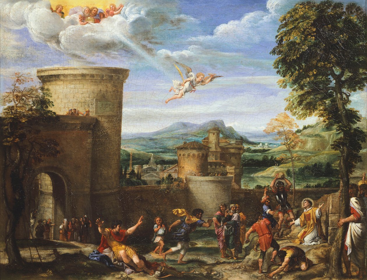 Aziz Stephen Şehitliği, c.1603-04 (tuval üzerine yağlı boya) by Annibale Carracci