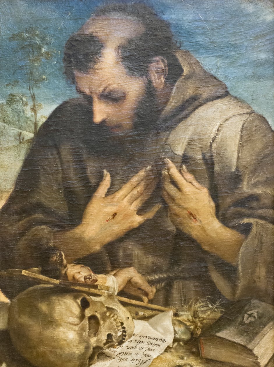 The Penitent St Francis, c.1585 (tuval üzerine yağlı boya) by Annibale Carracci