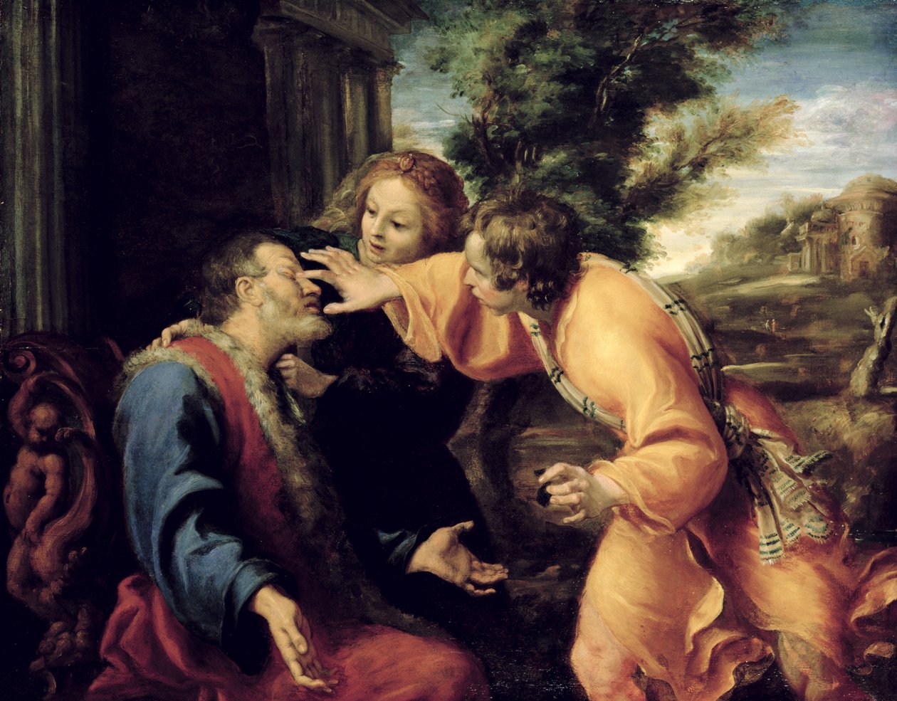 Genç Tobias Kör Babasını İyileştiriyor, c.1600 by Annibale Carracci