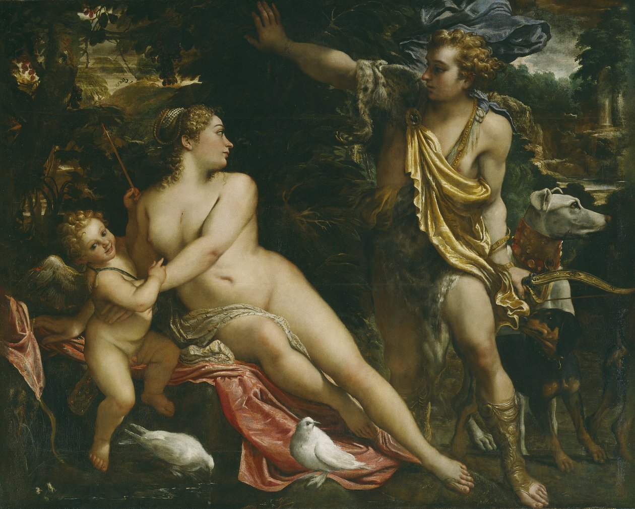 Venüs, Adonis ve Aşk Tanrısı by Annibale Carracci