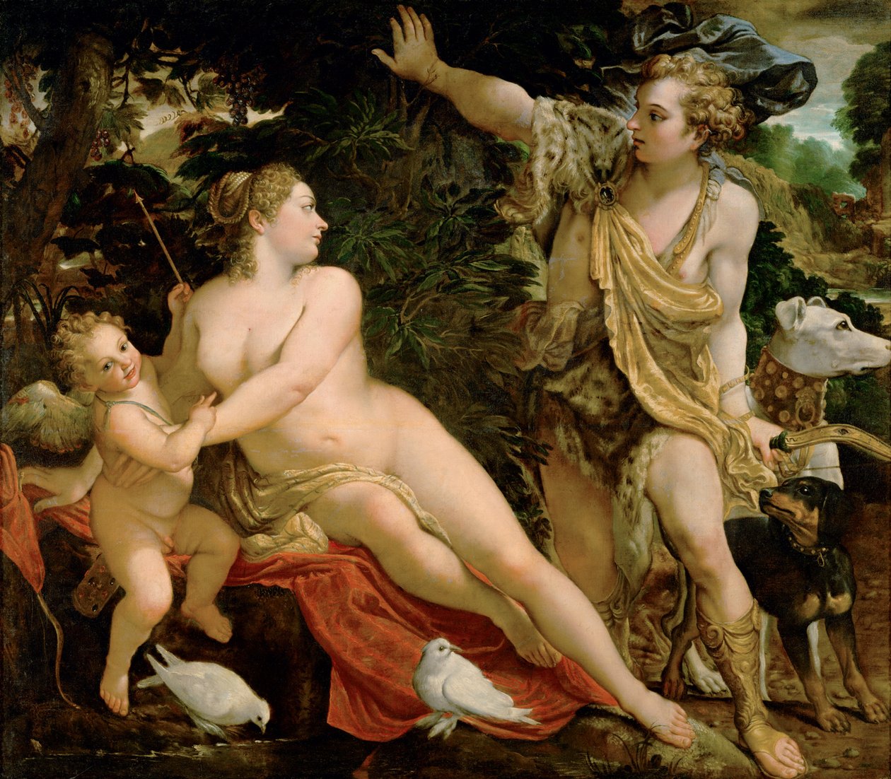 Venüs ve Adonis. by Annibale Carracci