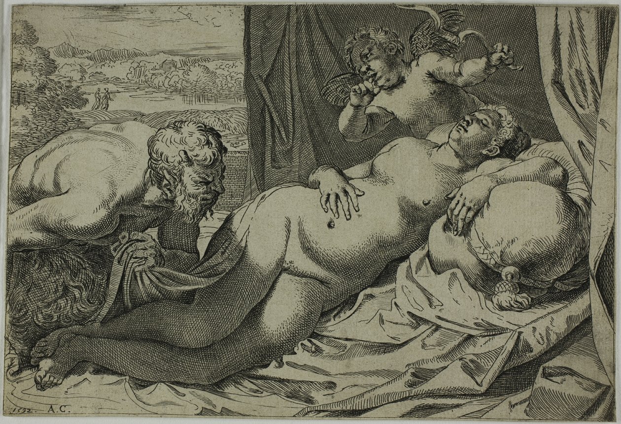 Venüs ve Satyr by Annibale Carracci