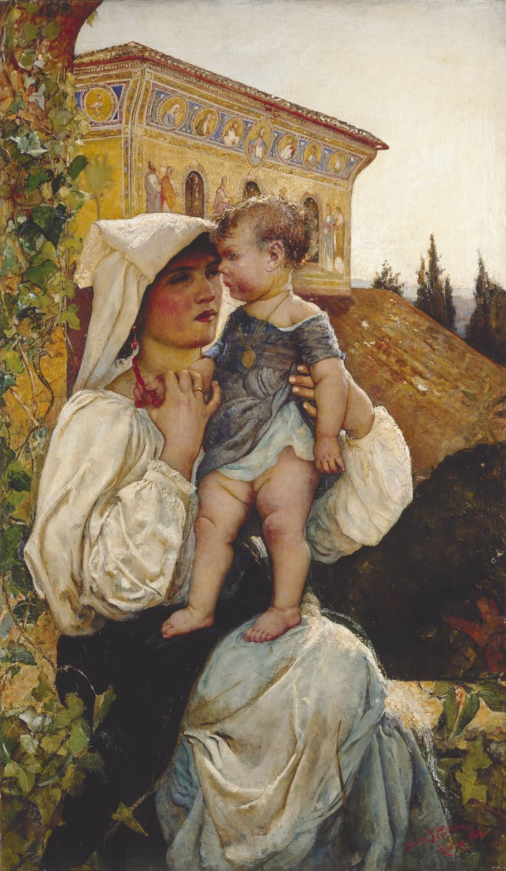 İtalyan Anne ve Çocuk by Annie Louisa Swynnerton