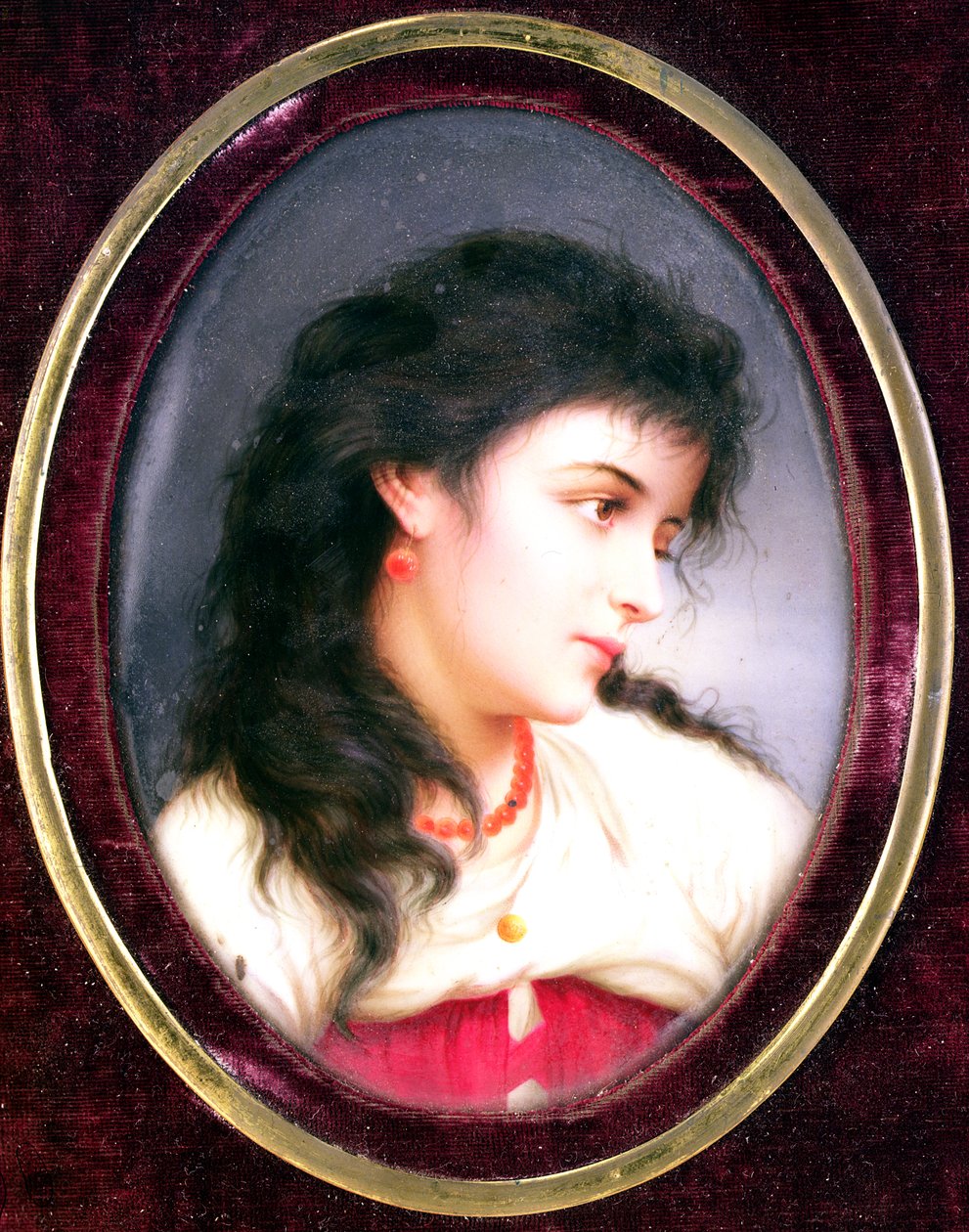 Genç Bir Kadının Oval Kıta Plaketi (porselen) by Unbekannt Unbekannt