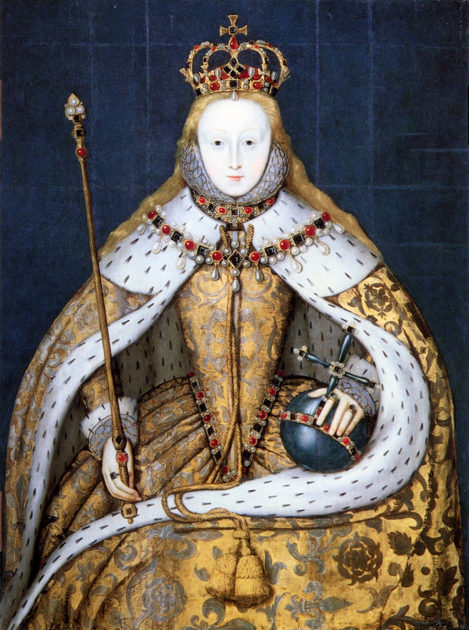 İngiltere Kraliçesi I. Elizabeth taç giyme cübbesiyle by Anonymous