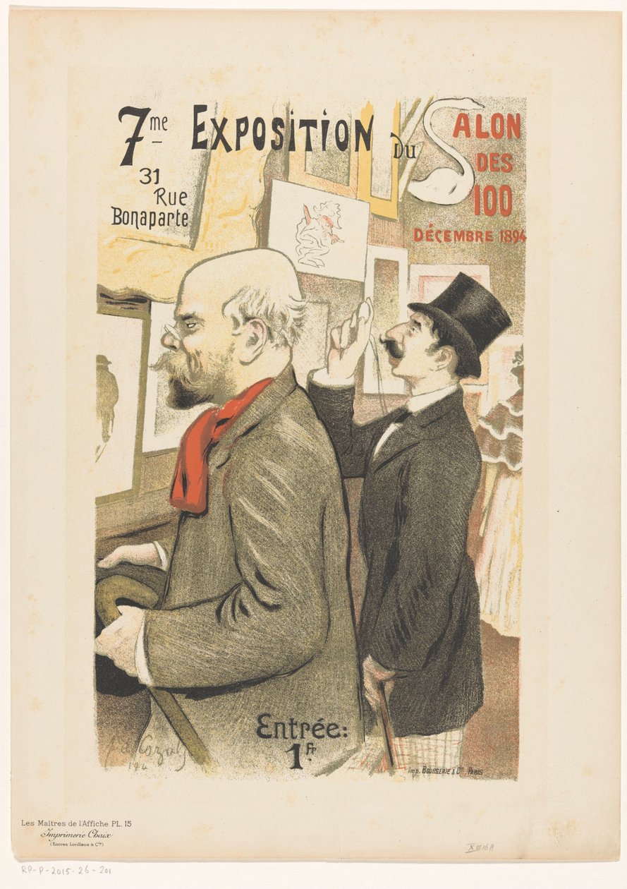 Salon des Cent Les Maîtres de l'Affiche'nin yedinci sergisinin reklamı (nesne üzerine seri başlığı) by Anonymous