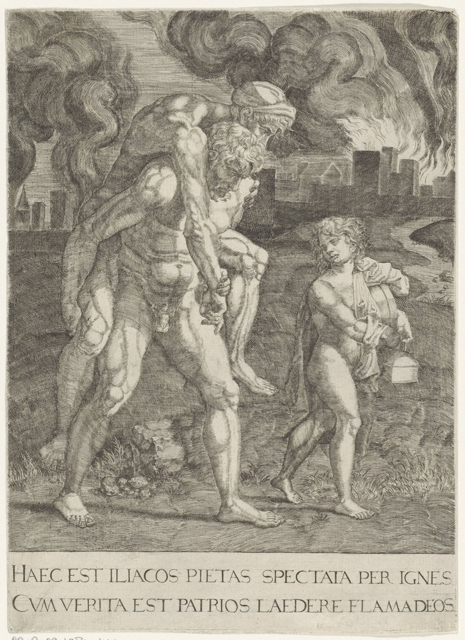 Aeneas ailesiyle birlikte Truva