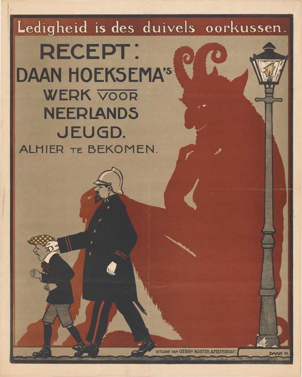 Daan Hoeksema'nın çocuk kitapları posteri Tembellik şeytanın kulak yastığıdır (nesnenin başlığı) by Anonymous