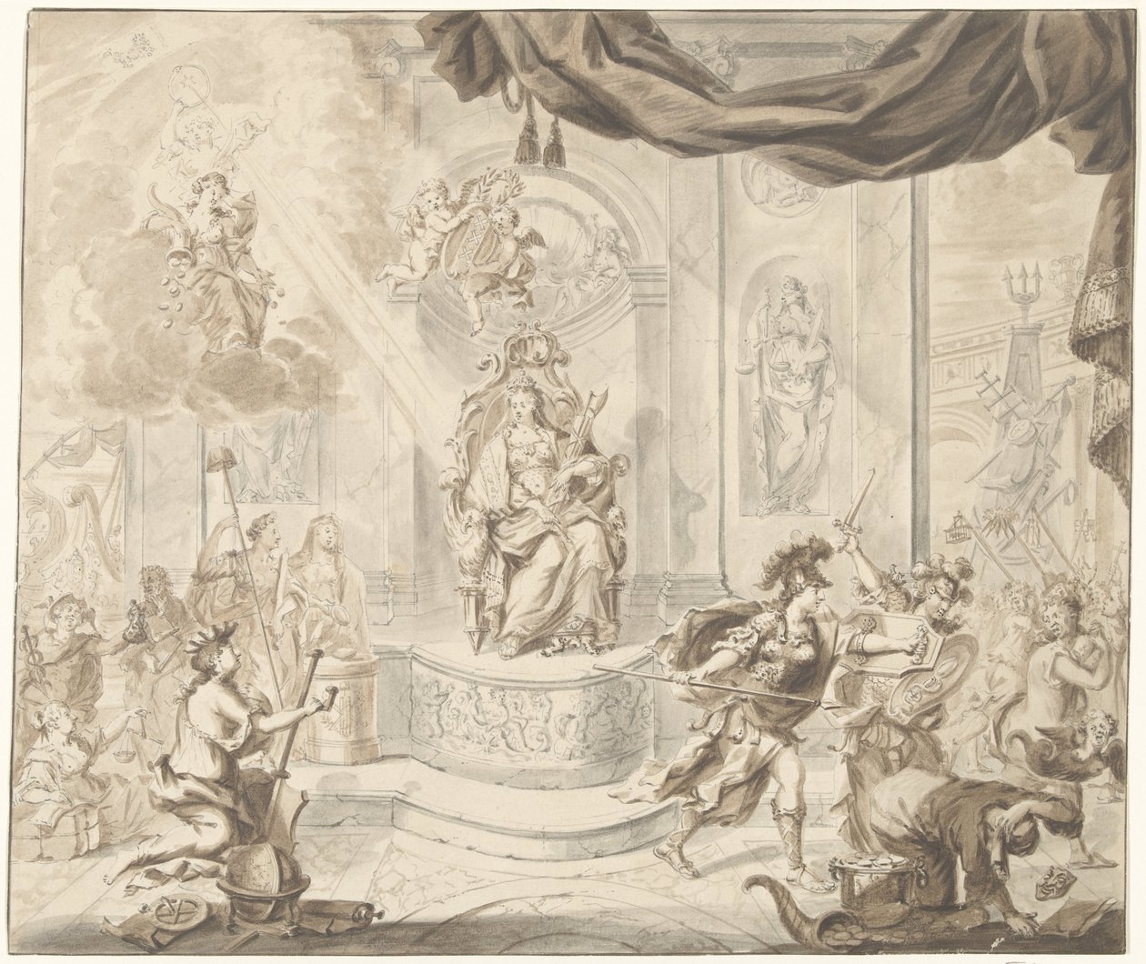 Rüzgar Borsası Tüccarlarının Amsterdam Menkul Kıymetler Borsasından Kovulması Alegorisi, 1763 by Anonymous