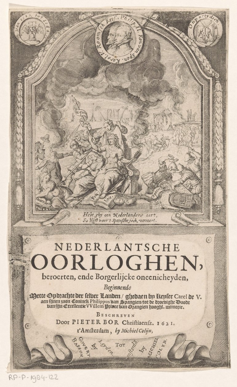 İspanyol Engizisyonu, Özgürlük ve Hakikat ile alegorik temsil Başlık sayfası: Pieter Bor, Dutch Wars, 1621 by Anonymous