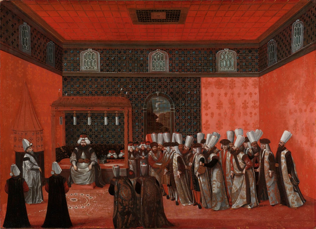 Sultan III. Ahmed (Büyükelçi Cornelis Calkoen) ile Bir Büyükelçinin Seyircileri by Anonymous