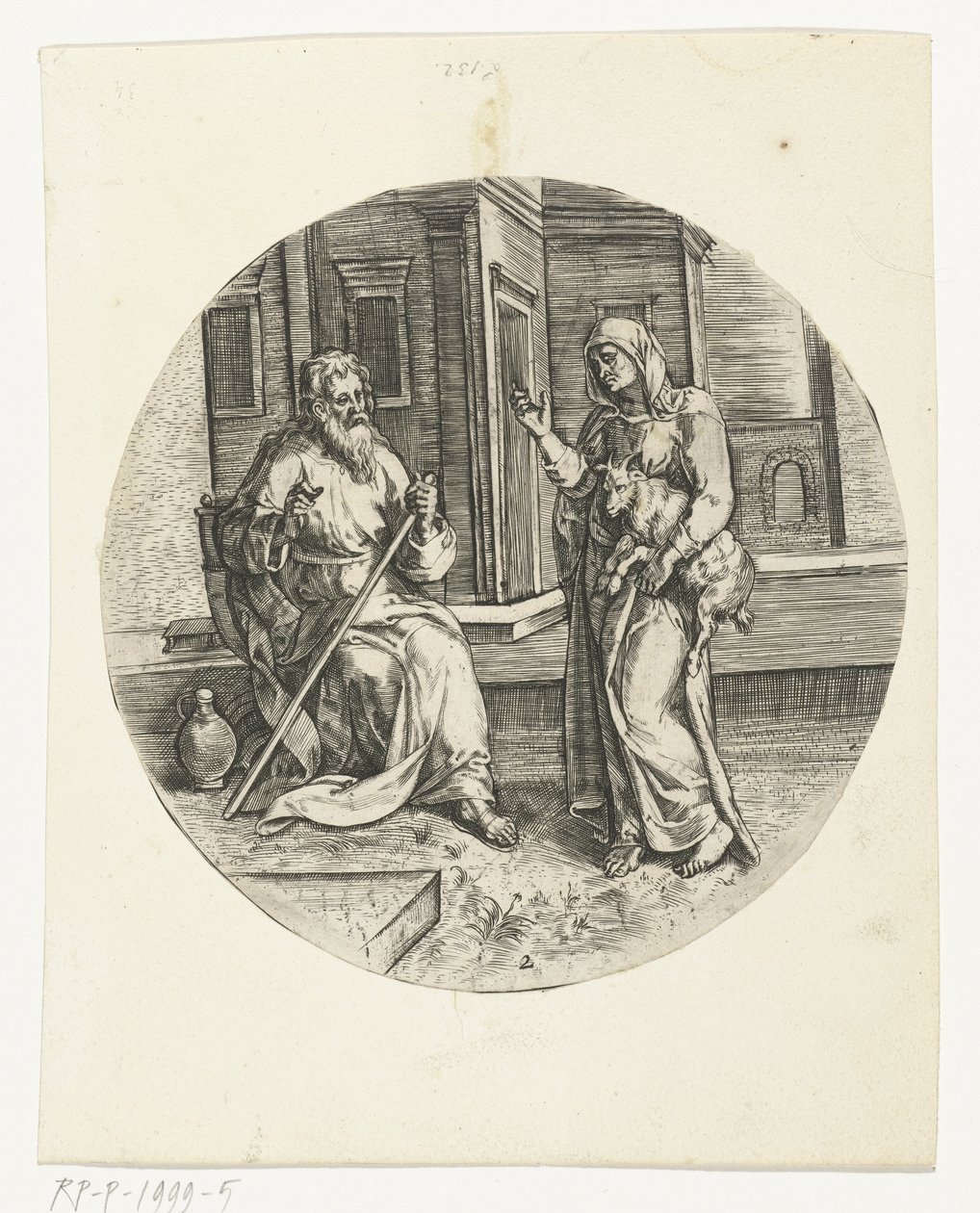 Anna kör Tobit'e bir keçi getiriyor Tobias'ın Hikayesi (dizi adı) by Anonymous
