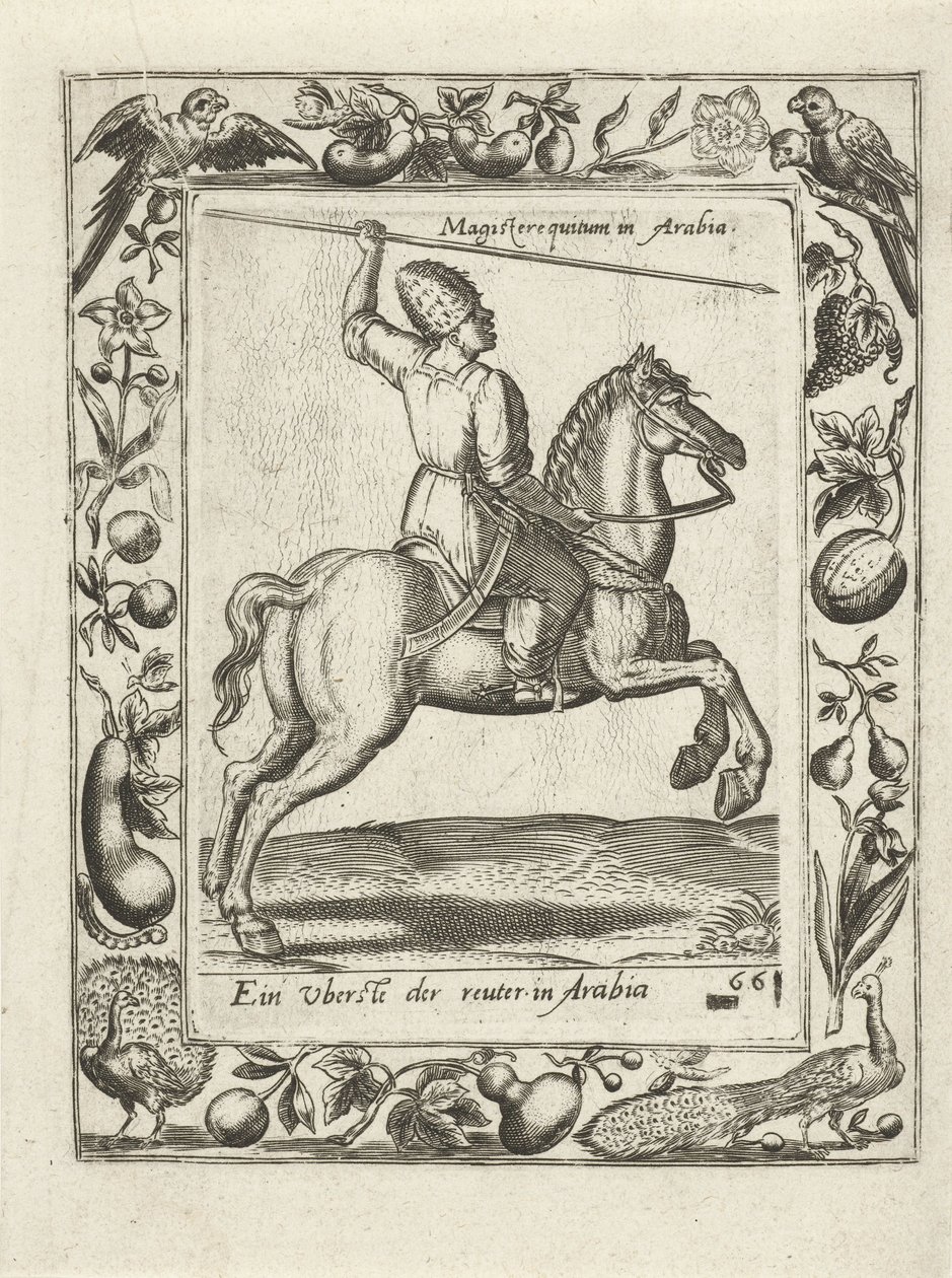 Arap reisi at sırtında by Anonymous