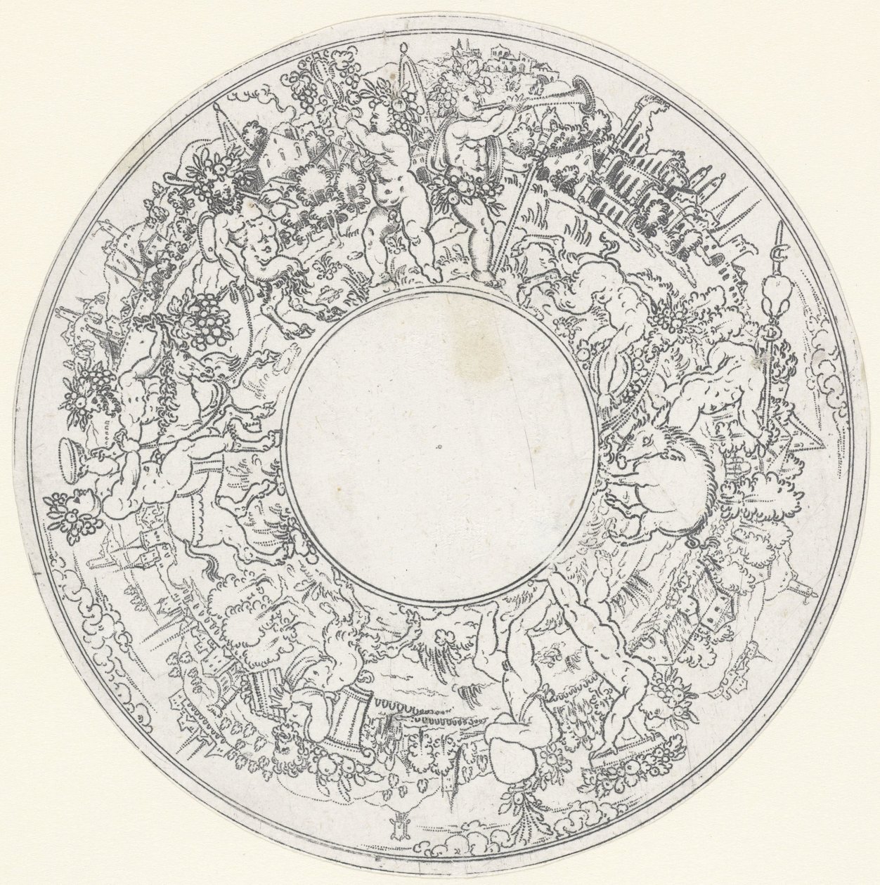 Bacchus eşeğe biniyor Yemekler: Bacchus ve Entourage Alayı ile Manzaralar (dizi başlığı) by Anonymous