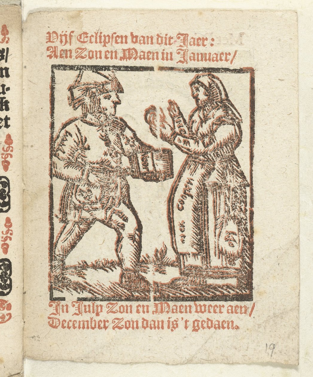 Bir seyyar satıcı ve bir kadının ayakta duran figürlerinin bulunduğu sayfa, 1712 Lidt de Maen
