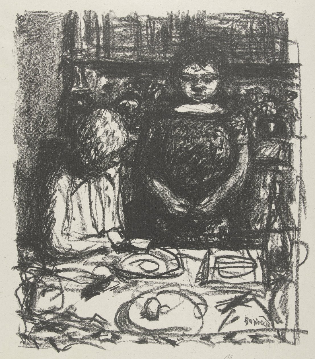 Çiçek sepeti ile büfe dolabı Dessein de Buffet (nesne üzerindeki başlık) O Büfeler (seri başlığı) by Anonymous