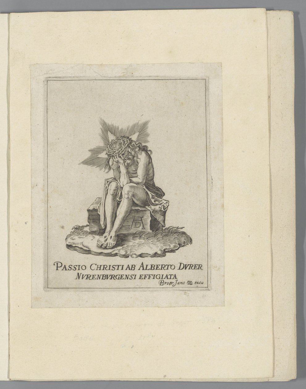 soğuk taş üzerinde İsa Küçük Tutku (dizi adı) Passio Christi Ab Alberto Durer Nurenburgensi Effigiata (nesne üzerinde seri başlığı) by Anonymous
