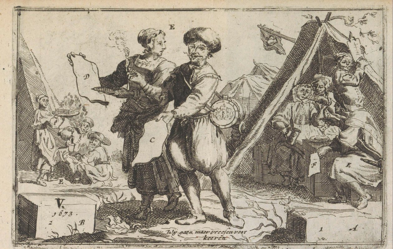 Cesur Batavianlar, 1673 Cesur Bataviers / Le vaillans Bataviers (nesne üzerindeki başlık) by Anonymous