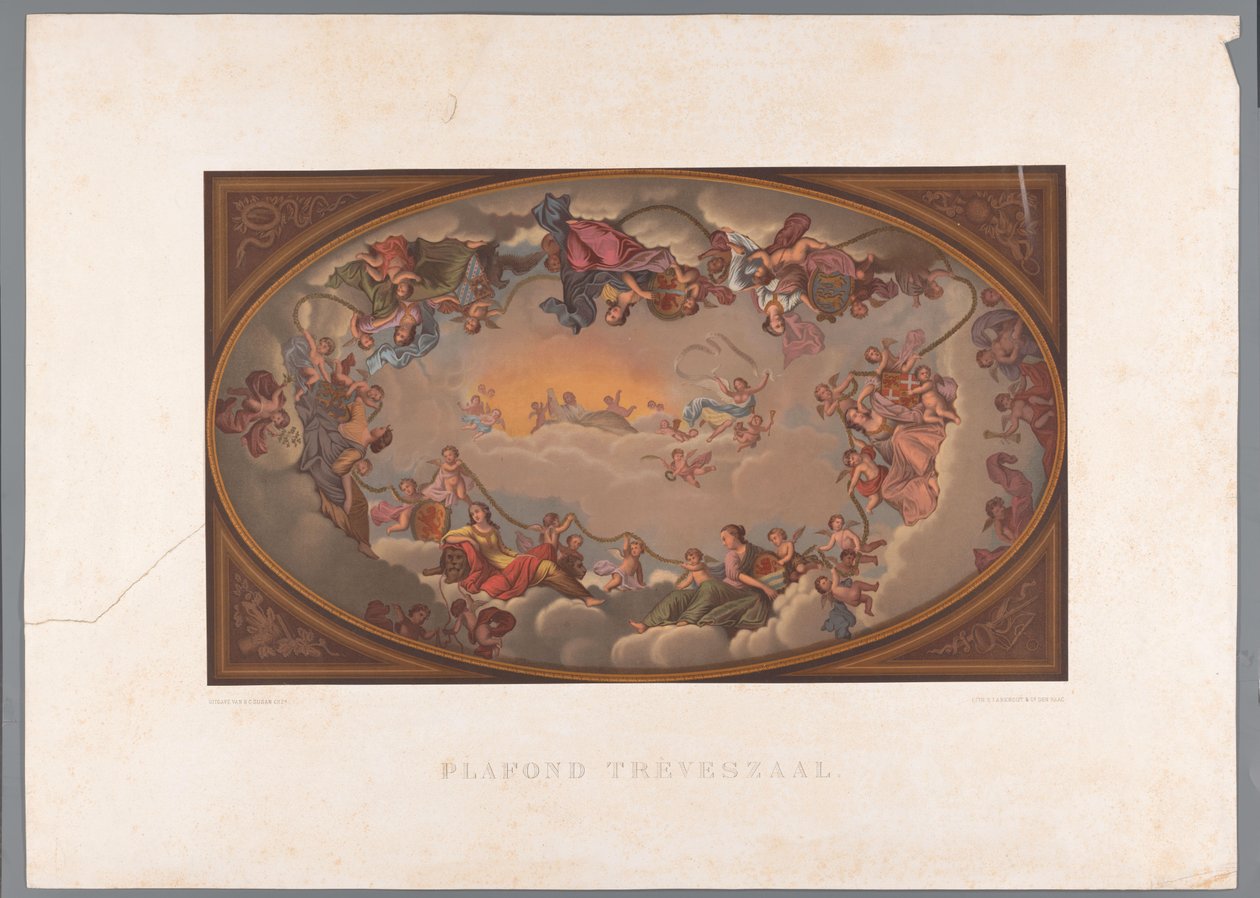 Binnenhof Tavan Trèveszaal üzerinde Trêveszaal'ın tavan boyaması (nesne üzerindeki başlık) by Anonymous