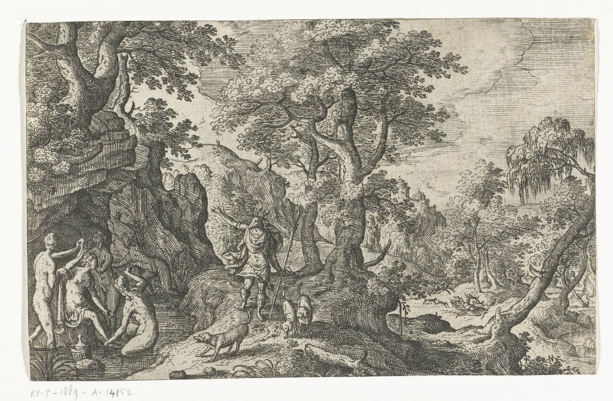 Diana ve Aktaeon Mitolojik ve İncil sahneleri içeren manzaralar (dizi adı) by Anonymous