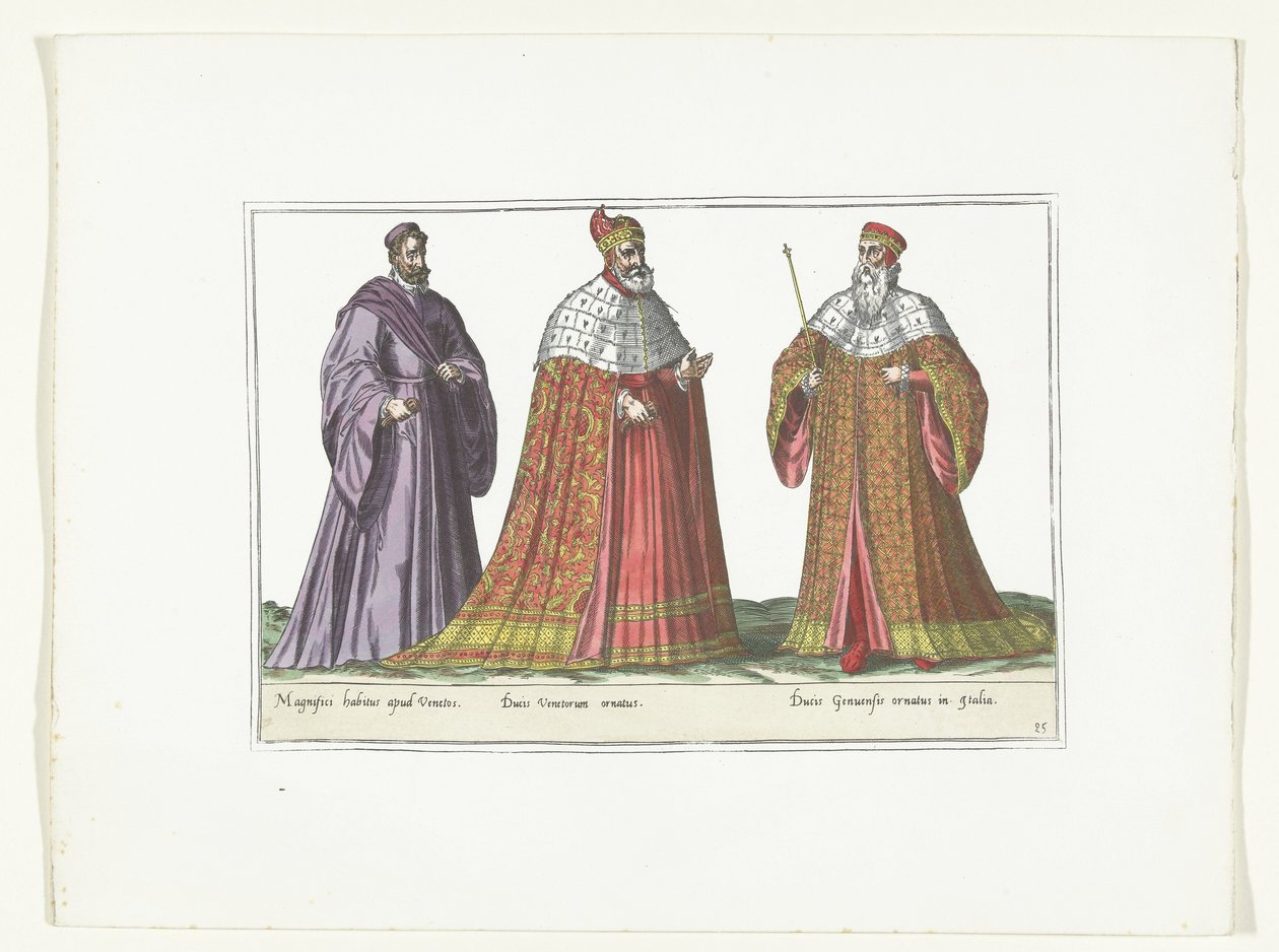 İtalyan Modası Giyinmiş Üç Adam, 1580 dolayları Kostümler İtalyanlar (nesne üzerindeki başlık) by Anonymous