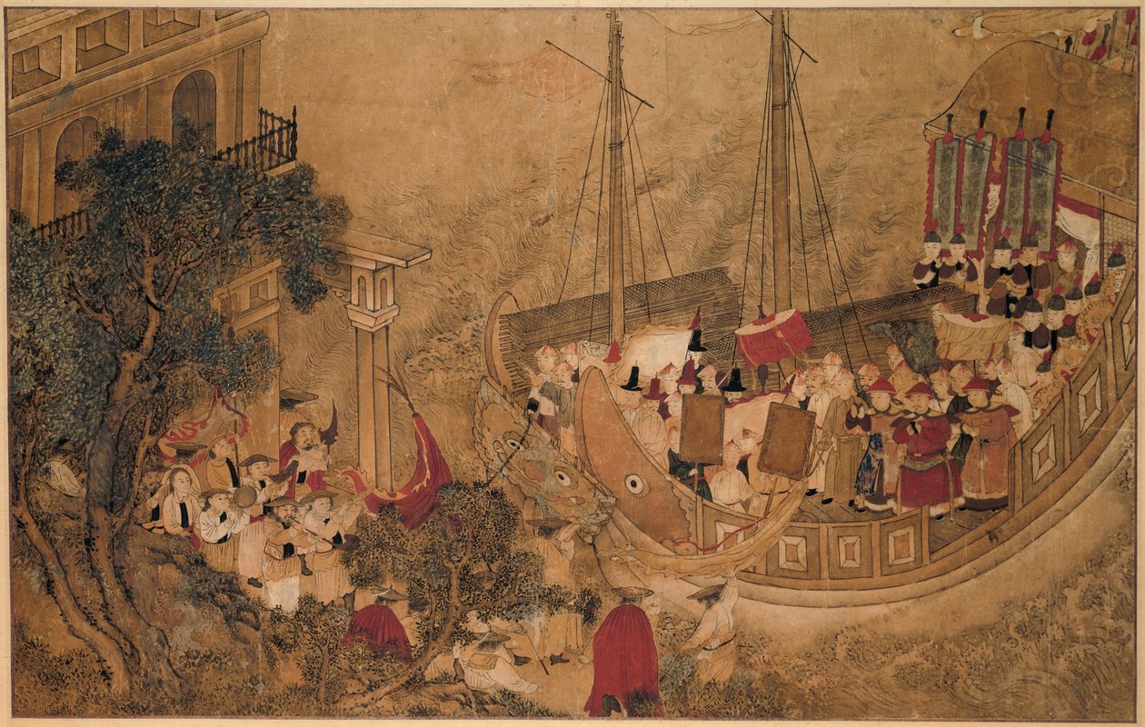 Bir Çin gemisi bir Avrupa binasına yanaştı Mazu Harikaları (dizi başlığı) by Anonymous