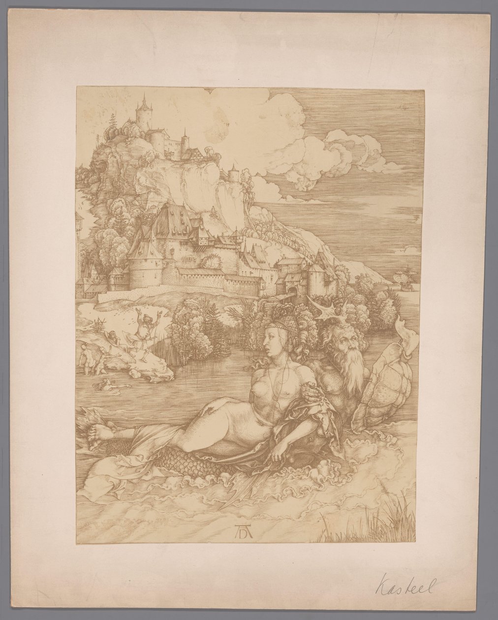 Albrecht Dürer'in Deniz Canavarı Tarafından Kaçırılması gravürünün fotoğraflı reprodüksiyonu by Anonymous